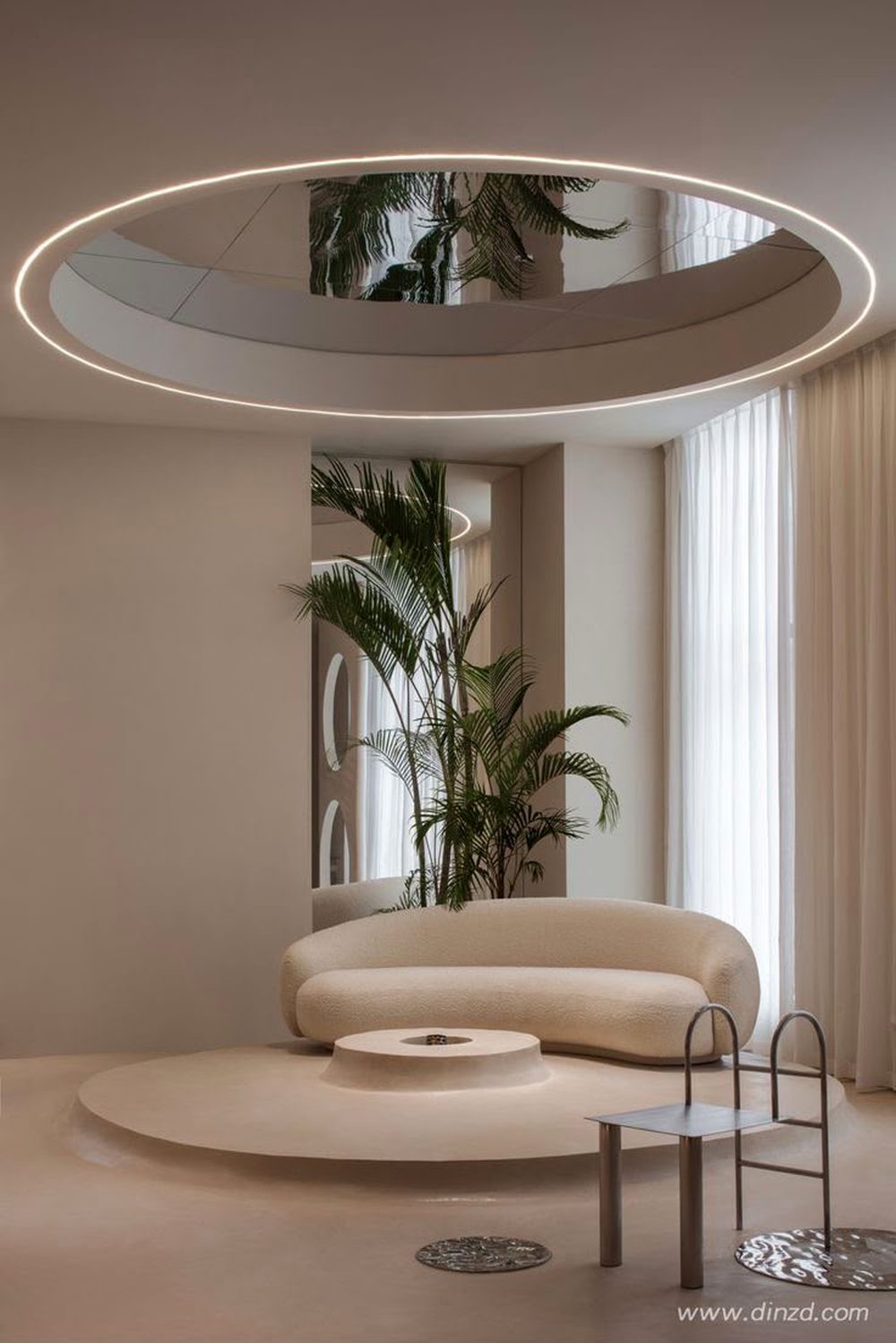 The QVee Wellness reception lounge in Sobha Hartland, Dubai