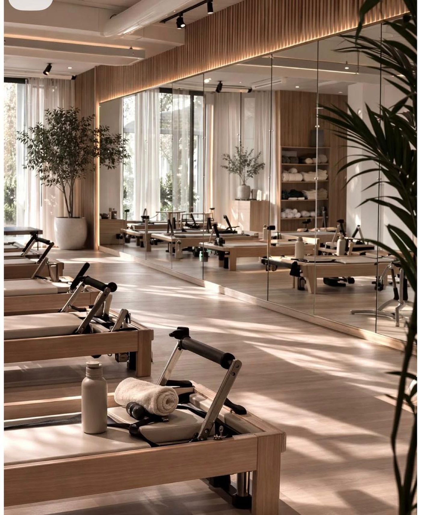 Reformer Pilates studio with premium commercial reformers